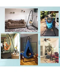 Costway Patio Adjustable 77" to 93" Hammock Chair Stand Hanging Chair Stand