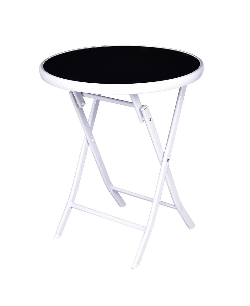 3 Pcs Folding Bistro Table Chairs Set Garden Backyard Patio Furniture