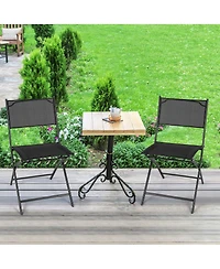 Costway Set of 4 Outdoor Patio Folding Chairs Camping Deck Garden Pool Beach Furniture