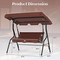 3 Seats Patio Canopy Swing Glider Hammock Cushioned