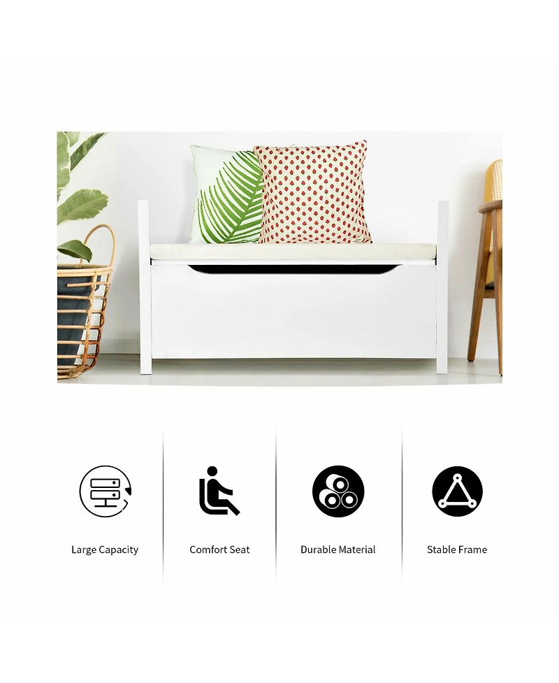 Shoe Bench Storage Rack Cushion Seat Ottoman Bedroom Hallway Entryway