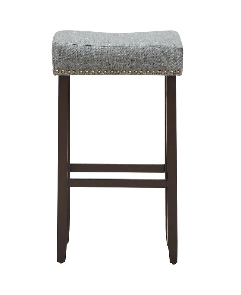 Costway Set of 2 Nailhead Saddle Bar Stools 29" Height