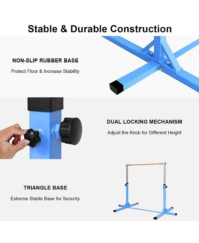 Adjustable Steel Horizontal Training Bar Gymnastics