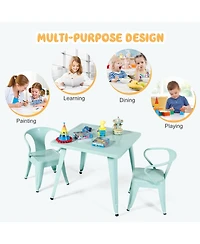 Kids Steel 27'' Square Table Children Play Activity Table Indoor Outdoor