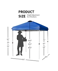 6x6 Ft Pop Up Canopy Tent Camping Sun Shelter W/ Roller Bag