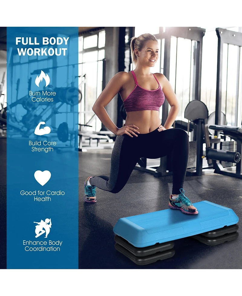 1pcs 29'' Adjustable Workout Fitness Aerobic Stepper Exercise Platform