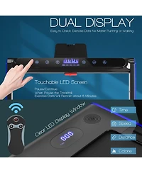 2-in-1 Folding Treadmill 2.25HP Jogging Machine w/ Dual Led Display