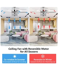 50'' Electric Crystal Ceiling Fan W/Light Adjustable Speed