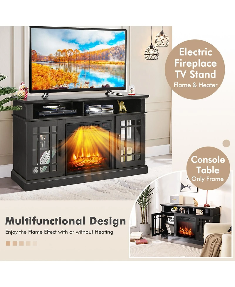 48'' Fireplace Tv Stand W/ 1400W Electric Fireplace for TVs up to 50 Inches