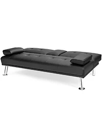 Convertible Folding Futon Sofa Bed Leather