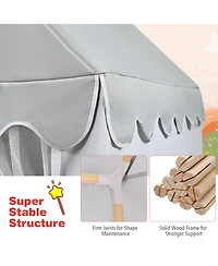 Kids Play Tent Large Playhouse Children Play Castle Fairy Tent Gift w/ Mat