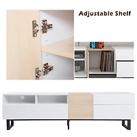Streamdale 80" Tv Stand with Double Storage & Drop Down Door