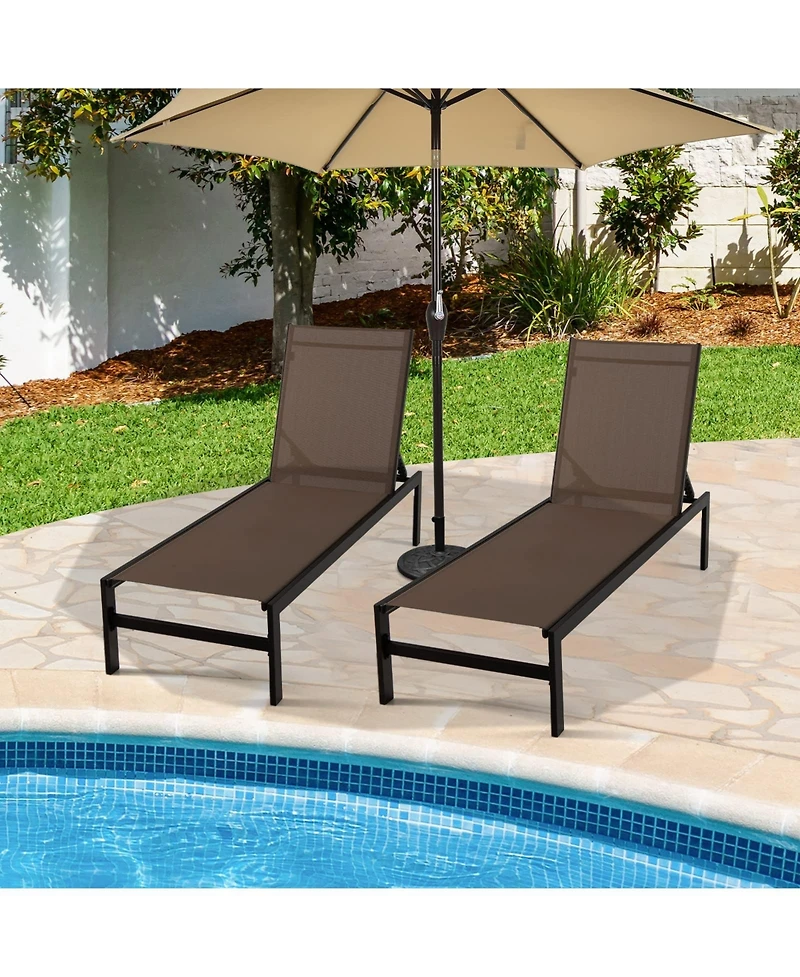 Inolait Sugift 6-Position Chaise Lounge Chairs with Rustproof Aluminium Frame