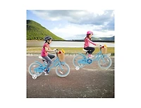 Slickblue 18-Inch Kids Bike with Training Wheels and Adjustable Handlebar Seat-Blue