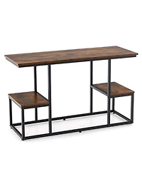 Rustic Tv Console Table for 50" TVs Industrial Sofa Table with Open Storage Shelves