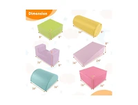 Slickblue Kids 6 Pieces Foam Climbing Blocks Indoor Climb and Crawl Activity Playset with Rectangles