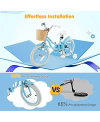 16" Kid s Bike with Training Wheels Adjustable Handlebar Seat Handbrake