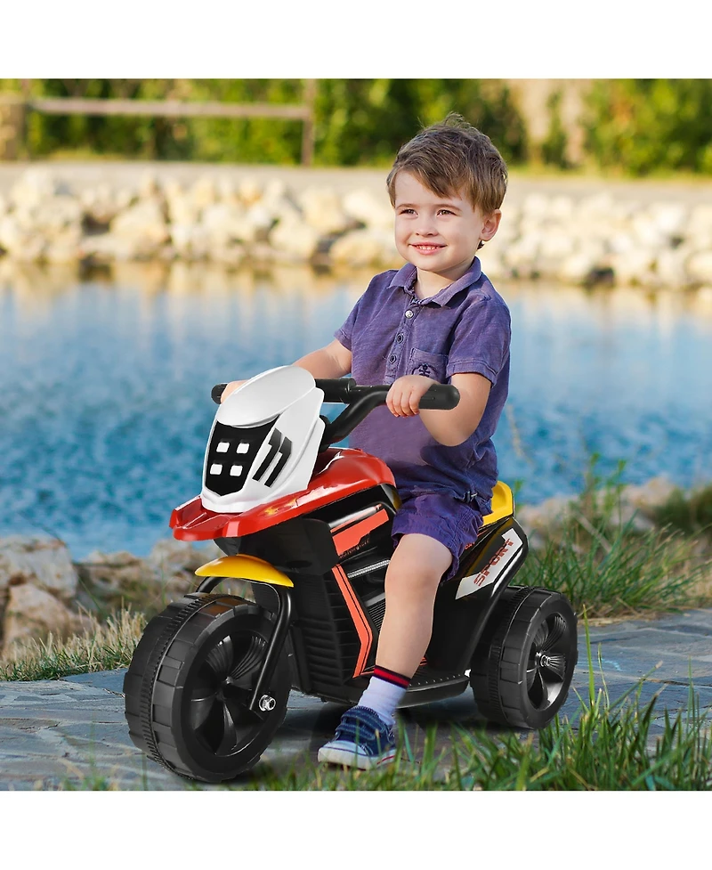 6V Ride-On Toy Motorcycle Trike 3-Wheel Electric Bicycle w/ Music&Horn