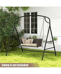 Costway Patio Metal Swing Stand Heavy-Duty A-Shaped Swing Frame with Double Side Bars