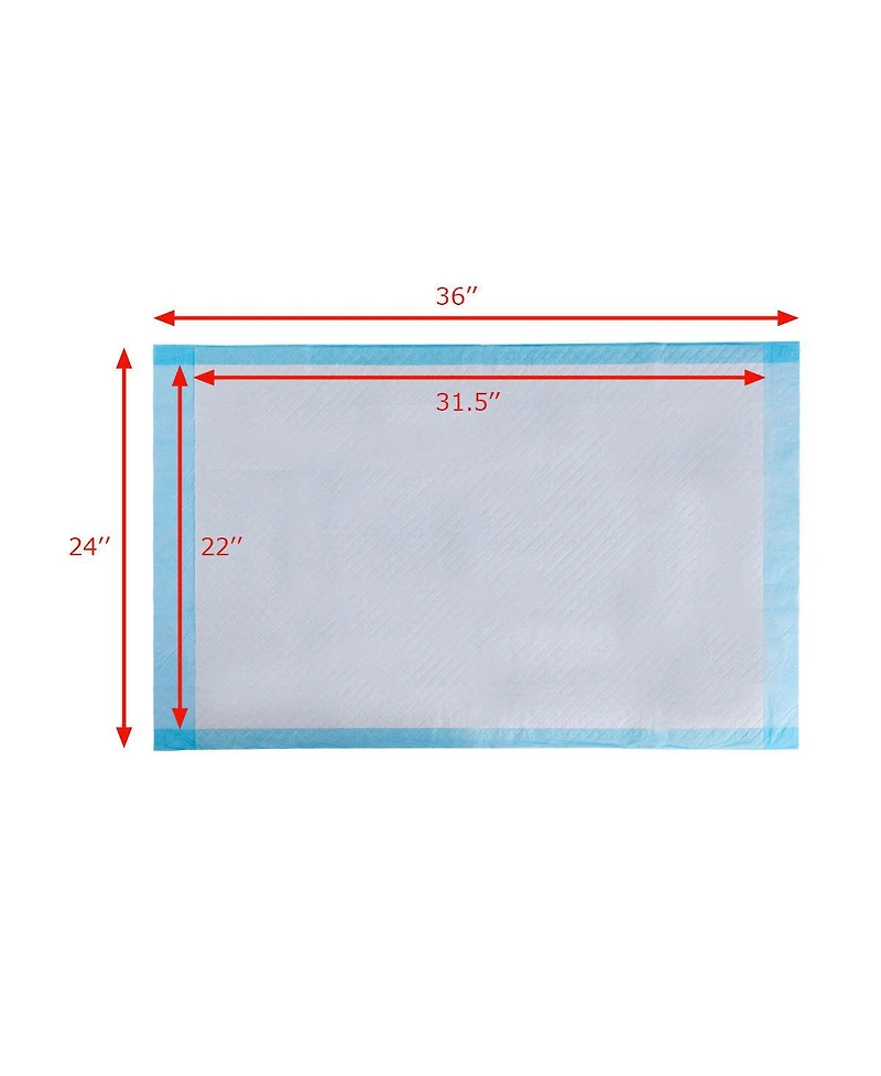 150 Pcs Puppy Pet Pads Dog Cat Wee Pee Piddle Pad Training Underpads (24'' x 36'')