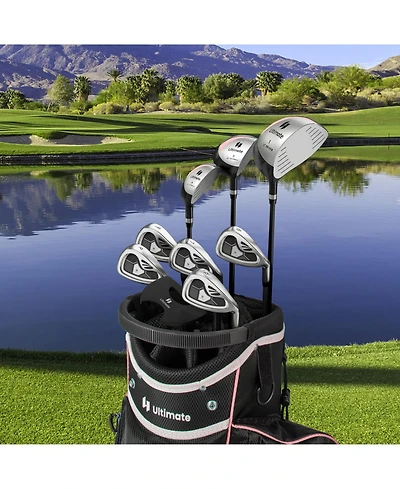 9 Pcs Women's Complete Golf Club Set Right Handed with 460cc Alloy Driver Irons