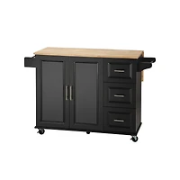 Streamdale Mobile Kitchen Island with Extendable Table
