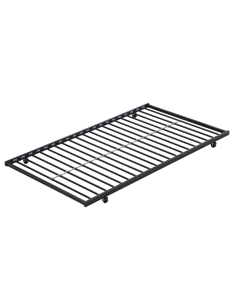 Simplie Fun Metal Bunk Bed With Trundle Black