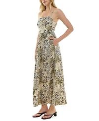 As U Wish Juniors' Animal-Print Square-Neck Maxi Dress