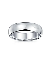 Bling Jewelry Plain Simple Dome Couples Sterling Silver Band Ring 5MM