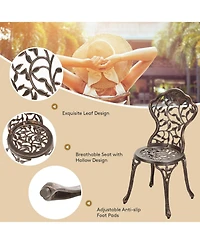3 Pieces Cast Aluminum Bistro Set