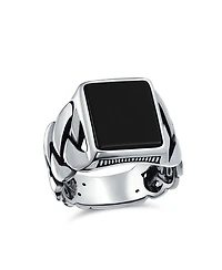 Bling Jewelry Braided Cable Wheat Wide Link Chain Band Large s Rectangle Statement Signet Ring Sterling Silver