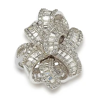 Suzy Levian Sterling Silver Cubic Zirconia Art Deco Wrap Ring