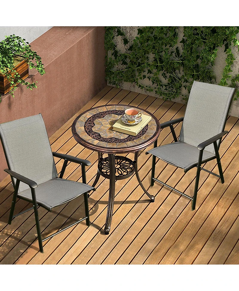 Sugift Set of 2 Outdoor Patio Folding Chairs