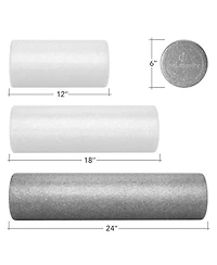 Philosophy Gym 24" High-Density Foam Roller for Exercise, Massage, Muscle Recovery - Round, Gray