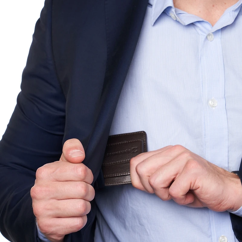 Alpine Swiss Mens Rfid Money Clip Leather Minimalist Wallet Card Case Id Window