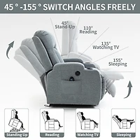 Simplie Fun 350lbs Power Lift Recliner with Massage & Heating