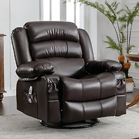 Streamdale Brown Swivel Rocker Recliner with Massage and Heat