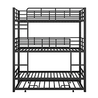 Streamdale Metal Twin Size Triple Bunk Bed With Trundle