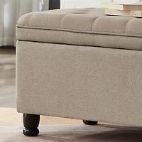 Streamdale Linen Storage Bench with Wooden Legs