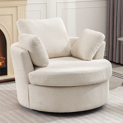 Streamdale Cozy Oversized Swivel Chair with Pillows for Living Room