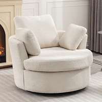Streamdale Cozy Oversized Swivel Chair with Pillows for Living Room