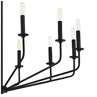 Franklin Iron Works Milanese Slender Black Chandelier 37 1/2" Wide Modern Industrial 12-Light Candelabra Fixture for Dining Room