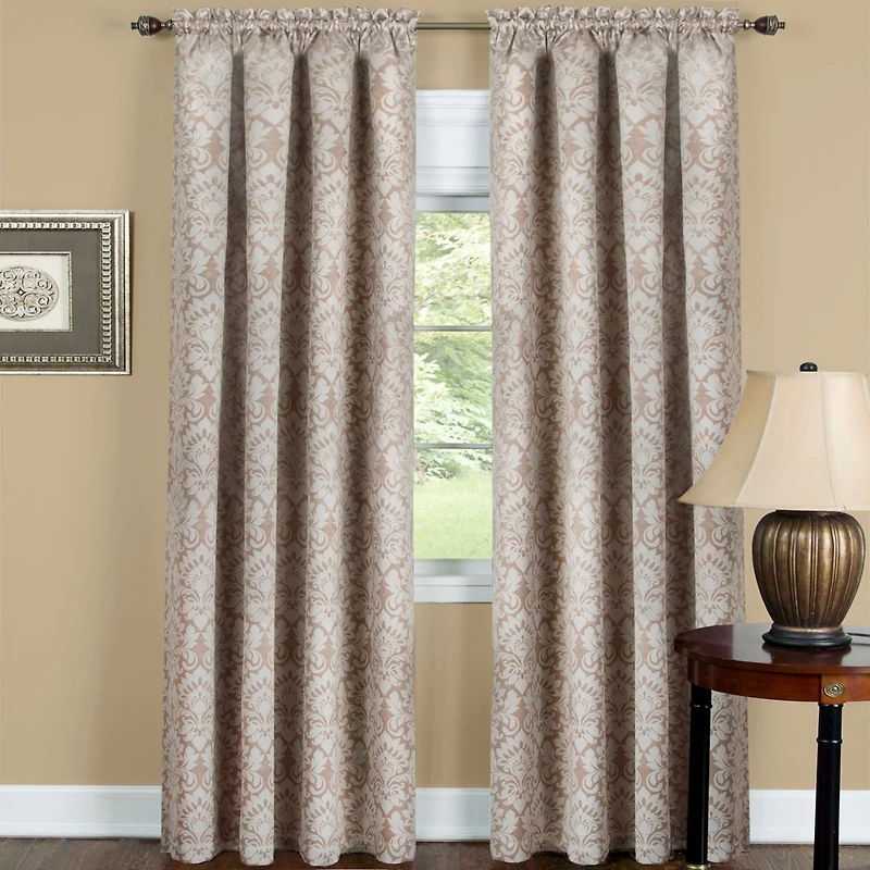 Kate Aurora Royal Living 2 Piece Curtain Panels - 84 in. Long Brown