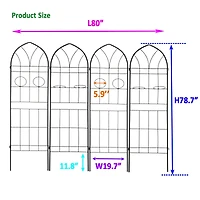 Streamdale 78.7" X 19.7" Metal Garden Trellis for Climbing Plants