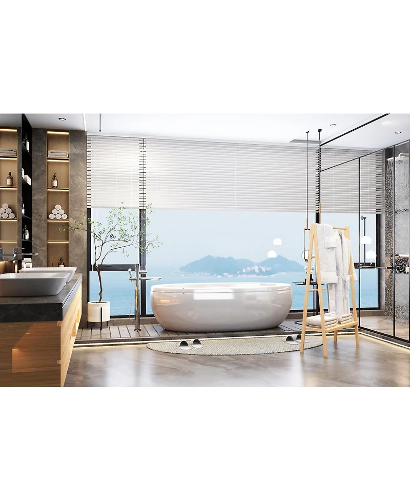 Streamdale Bamboo Ladder Towel Rack With Storage Shelf