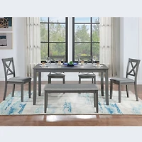Streamdale Furniture Rectangular Wooden Dining Table Set with Bench