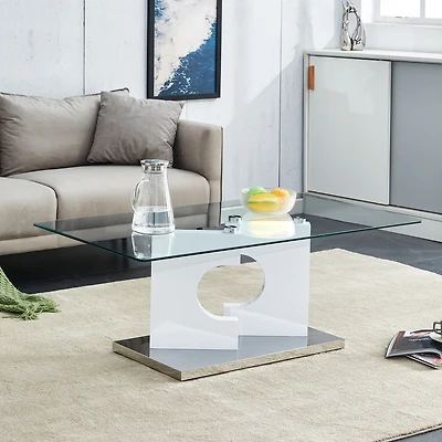 Streamdale Modern Glass Top Coffee Table