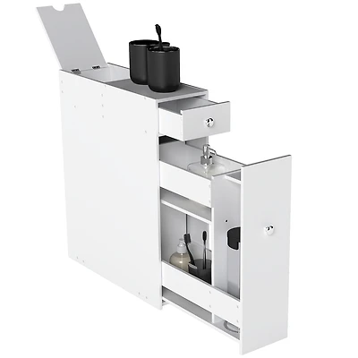 Homcom Wooden Narrow Modern Bathroom Furniture Cabinet,