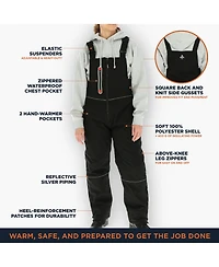 RefrigiWear Women's Insulated Softshell Bib Overalls - Warm, Durable Cold Weather Workwear