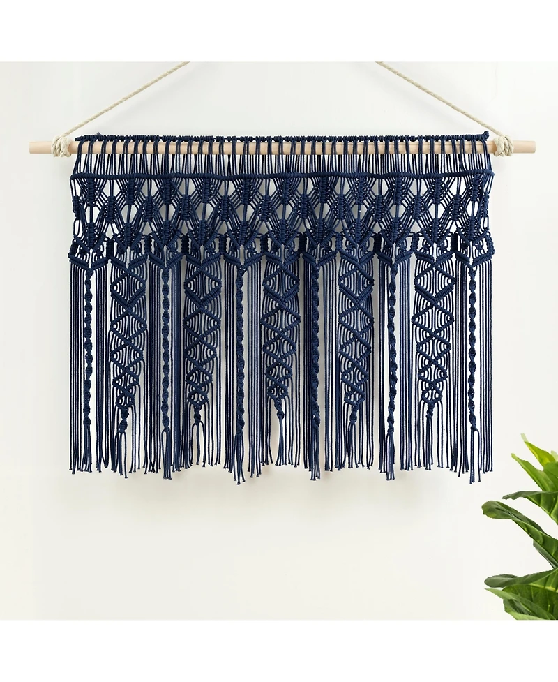 Lush Decor Boho Macrame Textured Cotton Valance/Kitchen Curtain/Wall Decor